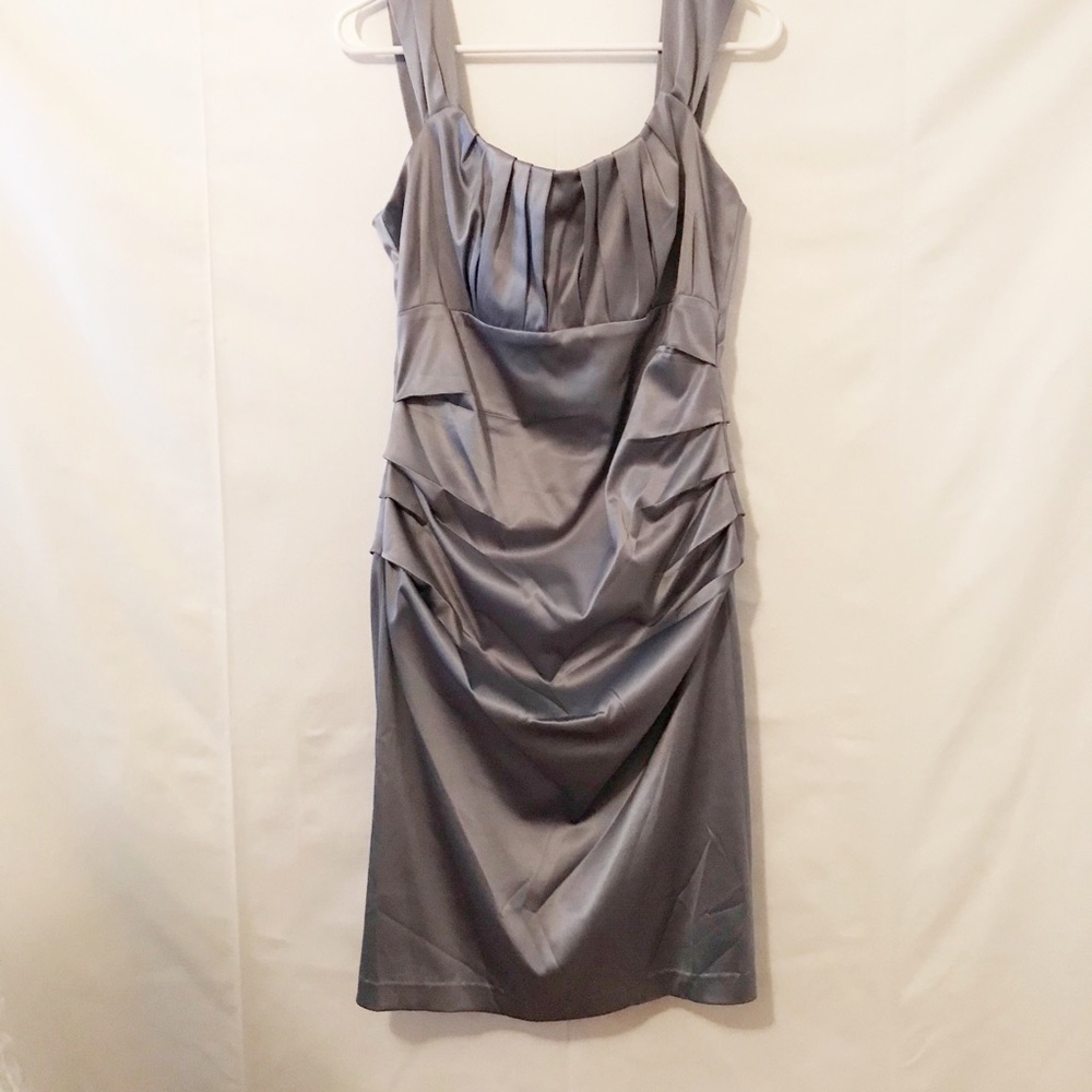 Suzi Chin Fitted Cocktail Dress Pleated Bottom
